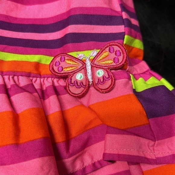 Horizontal bright striped Skort Gymboree size 6 with ruffles NWT Barbie pink - Picture 7 of 10